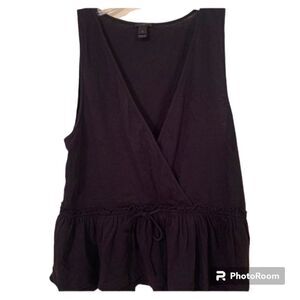 J. Crew - Black Small Tiered Ruffle Peplum Faux Wrap, EUC